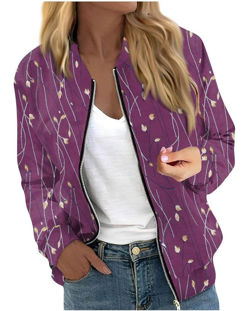 Winter Coats for Women Winter Coat Zip Up Cropped Fashion Outerwear Casual Quilted Jackets Pockets Parka Jacket 1-purple $10....