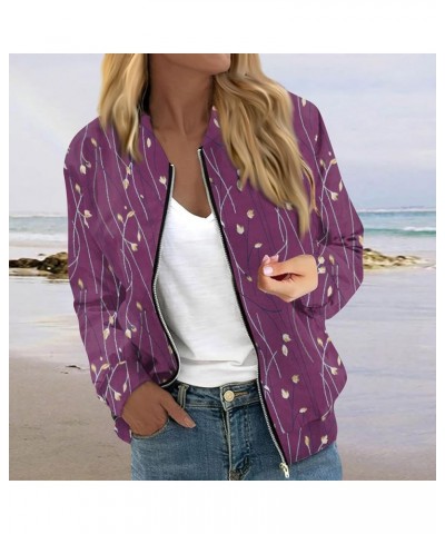 Winter Coats for Women Winter Coat Zip Up Cropped Fashion Outerwear Casual Quilted Jackets Pockets Parka Jacket 1-purple $10....