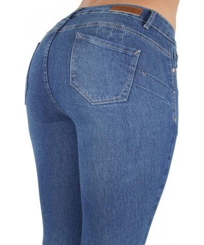Jack David H&Y Women's 70s Trendy Sexy Rhinestone Studded Flare Fitted Bell Bottom Denim Jeans Blue Distressed N677c $16.79 J...