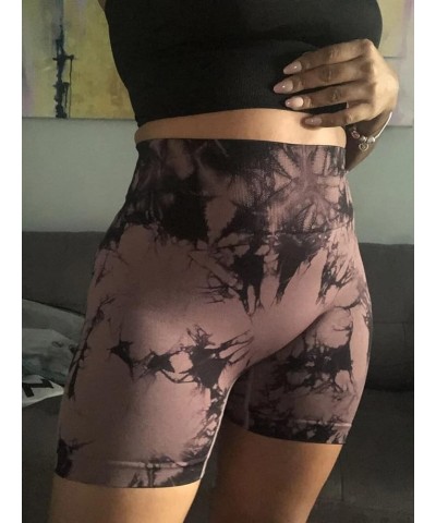 Contour Seamless Workout Shorts for Women High Waist Gym Biker Shorts Tummy Control Booty Yoga Shorts 3 Tie Dye D $8.98 Activ...