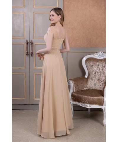 Beaded Mother of The Bride Dresses for Wedding with Sleeves Chiffon Lace Appliques Formal Evening Party Gowns Blue $33.75 Dre...