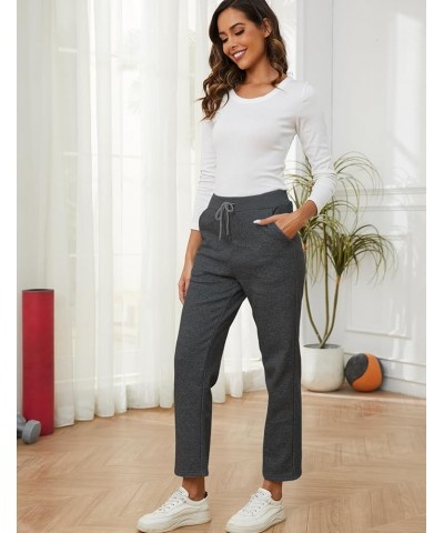 Sweatpants Women Fleece Lined Pants Casual Sweatpants Winter Warm Lounge Athletic Joggers Pants with Pockets Dark Grey $10.75...