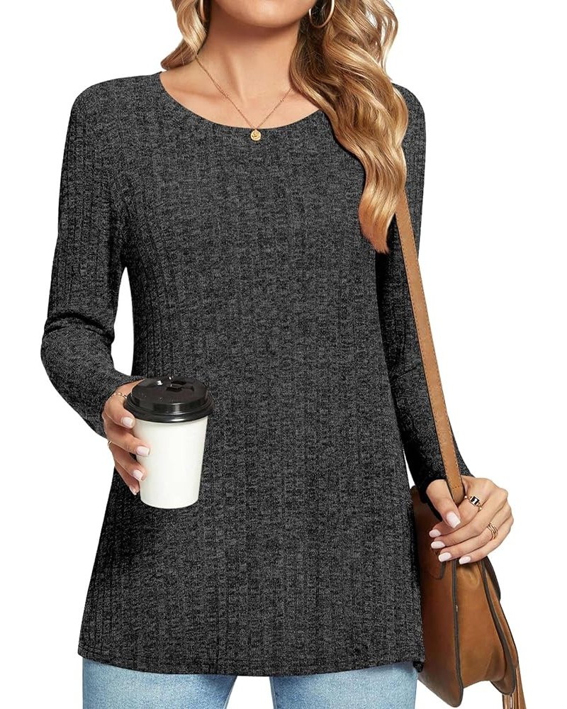 2024 Women's Fall Winter Tunic Tops Long Sleeve Casual T-Shirts Soft Comfy Elastic Shirt Tee Loose Basic Blouse Black $10.50 ...