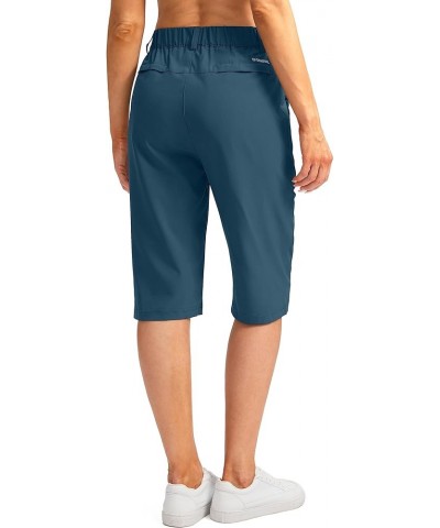 Women's Long Hiking Cargo Shorts 13" Knee Length Lightweight Quick Dry Bermuda Shorts for Women with 5 Pockets Dusty Blue $17...