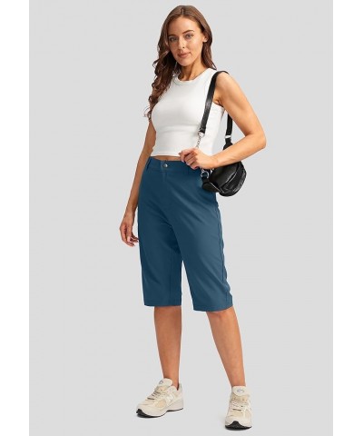 Women's Long Hiking Cargo Shorts 13" Knee Length Lightweight Quick Dry Bermuda Shorts for Women with 5 Pockets Dusty Blue $17...