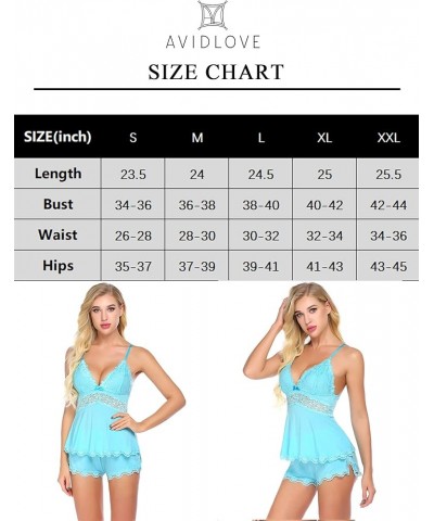 Womens Sweetness Cami Set Lace Camisole Lingerie Nightwear Sexy Pajamas Lounge Sets Blue $11.76 Sleep & Lounge