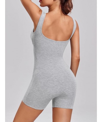 Sweetheart Neckline Rompers for Women One Piece Jumpsuits Shorts Backless Top Sleeveless Bodysuit Gray $14.52 Jumpsuits
