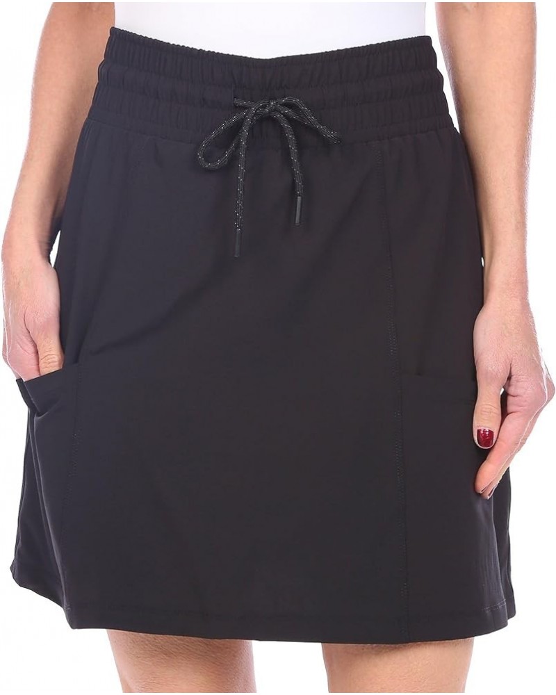 Women's Quick Drying Woven Ripstop Skort with Bike Short and Pockets Ripstop Zip Black $12.43 Skorts