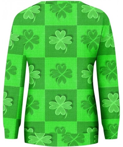 Saint Patricks Day Shirt Resort Wear for Women 2024 Womens Long Sleeve Tops Graphic Tees Ladies Crewneck Sweatshirts B-green ...