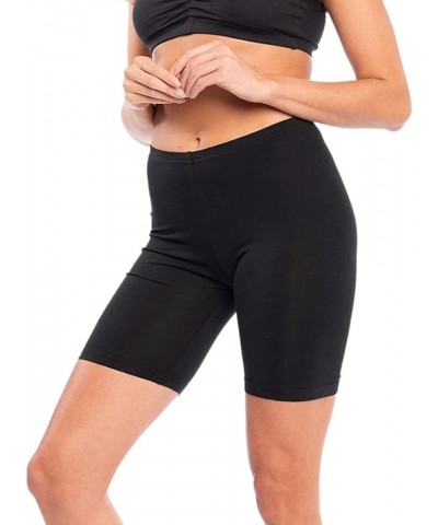Women's Cotton Stretch Active Slip Shorts | 3 Pack & 6 Pack Boy Short Boxer Briefs 6 Pack- Black $13.74 Lingerie