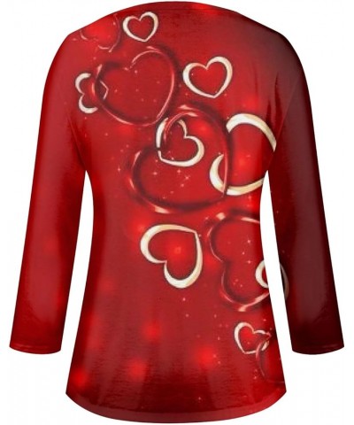 Tops for Women Trendy,Women's Retro Print Graphic Tees Blouses Casual Plus Size Basic Tops Vermilion-2 $14.07 Activewear