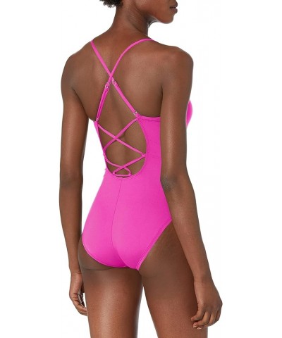 Women's Island Goddess Strappy Convertible One Piece Swimsuit Electric Pink $46.53 Swimsuits