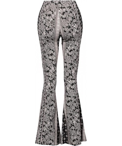 Women's Stretchy Wide Leg High Waist Bell Bottom Flare Pants with Plus Size Spa001_multiblack $13.74 Pants