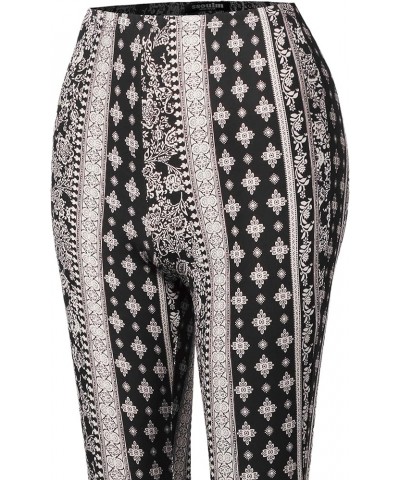 Women's Stretchy Wide Leg High Waist Bell Bottom Flare Pants with Plus Size Spa001_multiblack $13.74 Pants