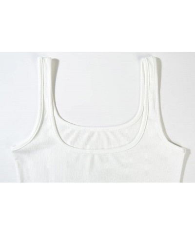 XS-3XL Casual Workout Short Sets 2 Piece Outfits for Women Ribbed Crop Tank Top High Waist Leggings activewear S-white $12.50...