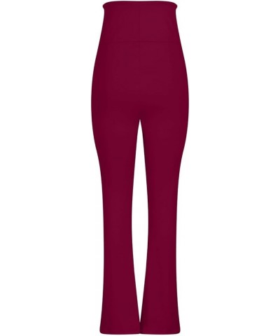 Womens Matching Sport Brunch Tops Pants Sets for Women Track Pajama Solid 2 Piece Summer Fall Tops Sets 2024 S-713 Burgundy W...