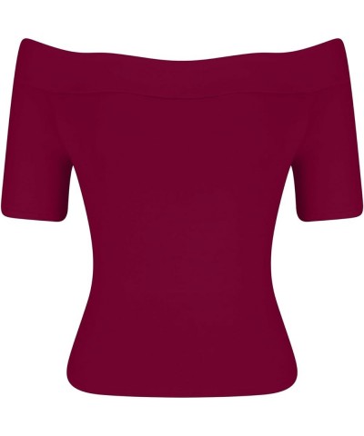 Womens Matching Sport Brunch Tops Pants Sets for Women Track Pajama Solid 2 Piece Summer Fall Tops Sets 2024 S-713 Burgundy W...