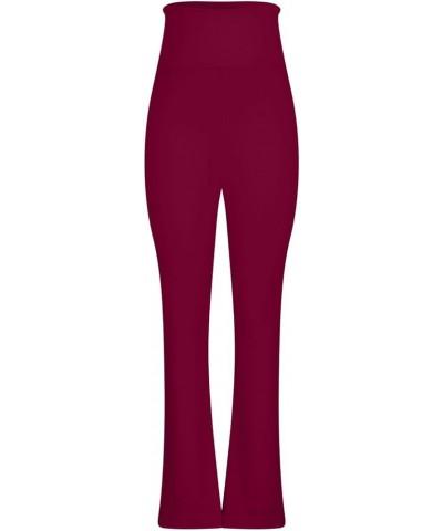 Womens Matching Sport Brunch Tops Pants Sets for Women Track Pajama Solid 2 Piece Summer Fall Tops Sets 2024 S-713 Burgundy W...