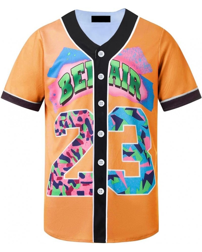 Unisex Baseball Jersey for 90s Theme Birthday Party Pp001-23 Orange $8.98 Tops