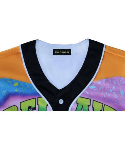 Unisex Baseball Jersey for 90s Theme Birthday Party Pp001-23 Orange $8.98 Tops