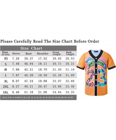 Unisex Baseball Jersey for 90s Theme Birthday Party Pp001-23 Orange $8.98 Tops