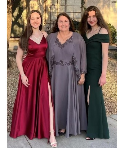 2 Piece Mother of The Bride Dresses with Jacket Chiffon Sequin Appliques Formal Dress for Women Navy Blue $29.11 Dresses