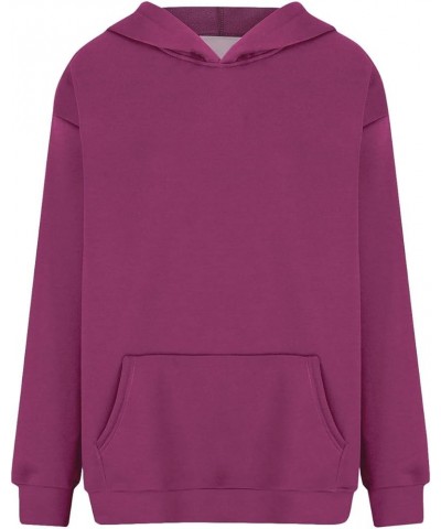 Womens Oversized Sweatshirts Fleece Hoodies Long Sleeve Shirts Pullover Fall Clothes With Pocket Bulk Hoodies for Purple $10....