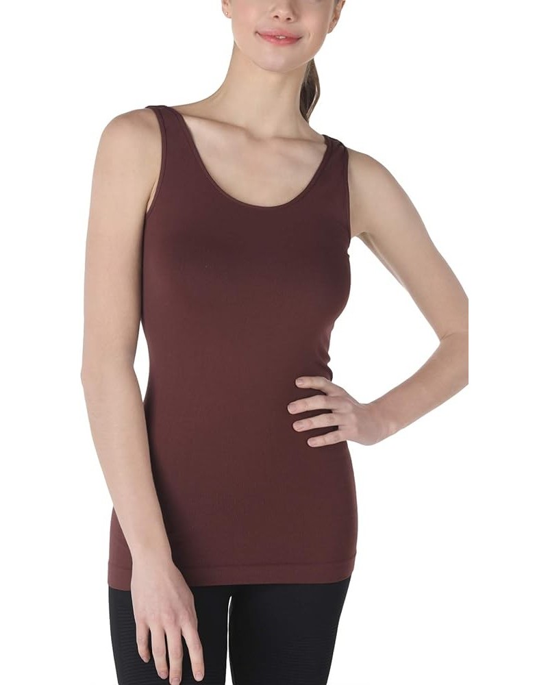 Women Seamless Basic Jersey Tank Top, Made in U.S.A, One Size Decadent Choco 1 $24.75 Tanks