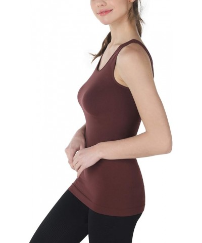 Women Seamless Basic Jersey Tank Top, Made in U.S.A, One Size Decadent Choco 1 $24.75 Tanks