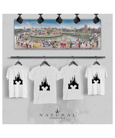 Family Matching Castle Mickey Minnie V-Neck T-Shirts Little Girl White-na $13.45 Tops