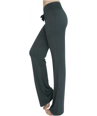 Womens Wide Leg Yoga Pants with Pockets High Waist Boot Cut Sweatpants Comfy Modal Lounge Pants Workout Jogger Trousers A1_da...