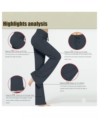 Womens Wide Leg Yoga Pants with Pockets High Waist Boot Cut Sweatpants Comfy Modal Lounge Pants Workout Jogger Trousers A1_da...