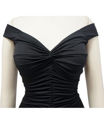 Women Sexy Elegant One Shoulder High Split Cutout Asymmetrical Long Evening Dress A Black $8.09 Dresses