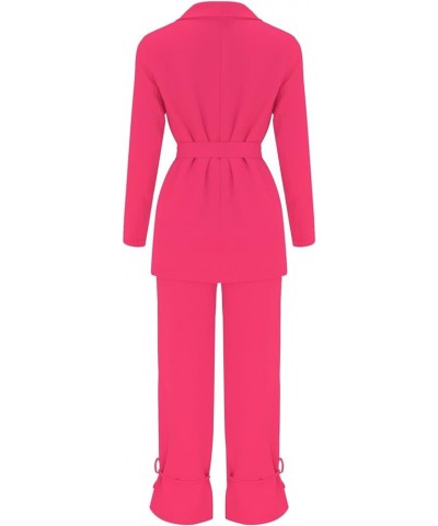 Pants Suits for Women Dressy 2 Piece Casual Plus Size Open Front Blazer Pant Suit Set Wedding Prom Work Business Suit D-hot P...