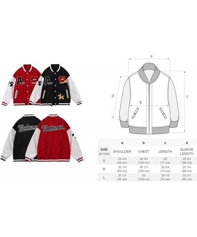 Patchwork Varsity Baseball Letterman Jackets Unisex Streetwear Fashion Outwear Coats C-red $39.90 Jackets