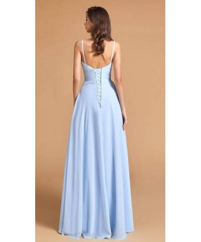 V Neck Bridesmaid Dresses for Women 2024 Long Simple Chiffon Formal with Slit A Line Evening Party Prom Dresses Z014 Dusty Ro...