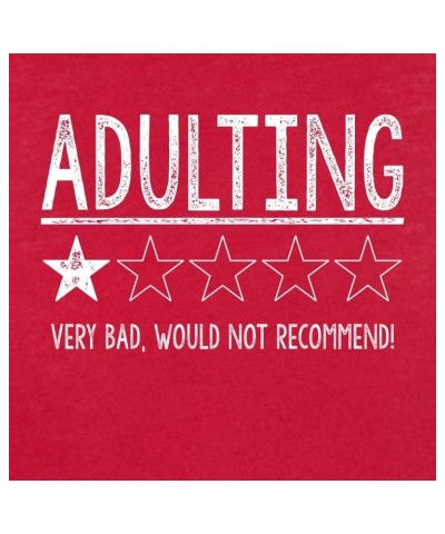 Adulting 1 Star Very Bad Would Not Recommend Funny Women V Neck T-Shirt Women Red $12.92 T-Shirts