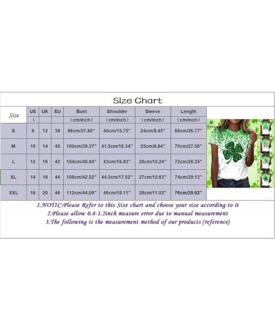 Happy St. Patrick's Day Solid Tops Women Summer Cute Irish Loose Fit Short Sleeve Shamrock Lucky Tshirts Workout Club Z33_whi...
