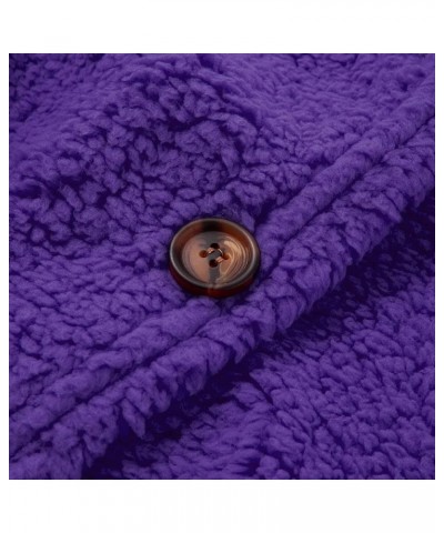 Womens Fleece Zip up Jacket Fall Fashion 2023 Hoodie Soft Lightweight Cardigan Fuzzy Jacket Sherpa Lined Fleece Jacket Purple...