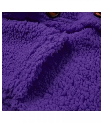 Womens Fleece Zip up Jacket Fall Fashion 2023 Hoodie Soft Lightweight Cardigan Fuzzy Jacket Sherpa Lined Fleece Jacket Purple...
