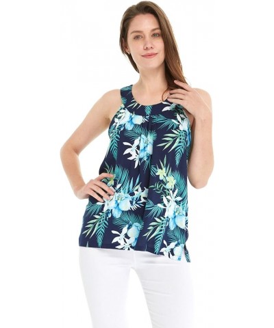 Matchable Family Hawaiian Luau Men Women Girl Boy Clothes in Orchid Breeze Navy Women Women Tank Top $12.00 Tops