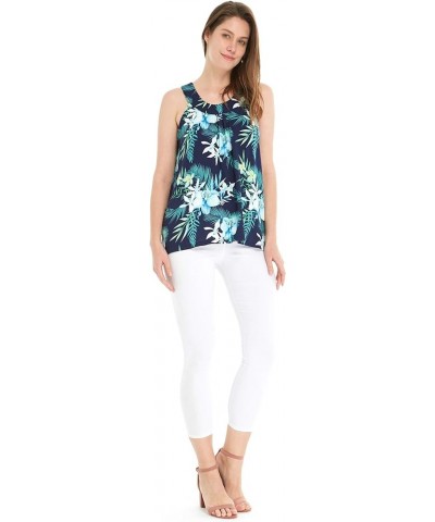 Matchable Family Hawaiian Luau Men Women Girl Boy Clothes in Orchid Breeze Navy Women Women Tank Top $12.00 Tops