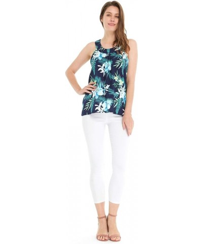 Matchable Family Hawaiian Luau Men Women Girl Boy Clothes in Orchid Breeze Navy Women Women Tank Top $12.00 Tops