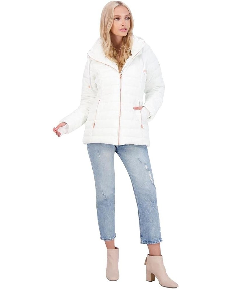 Women's Quilted Packable Lightweight Puffer Coat White $19.13 Jackets