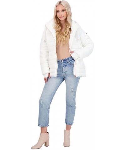 Women's Quilted Packable Lightweight Puffer Coat White $19.13 Jackets
