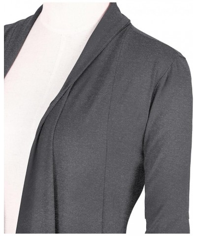 Women's Drape Front Open Cardigan Long Sleeve Irregular Hem Grey $14.81 Sweaters