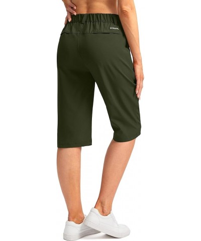 Women's Long Hiking Cargo Shorts 13" Knee Length Lightweight Quick Dry Bermuda Shorts for Women with 5 Pockets Olive $17.15 S...