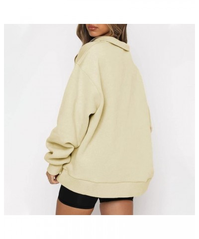 Long Sleeve Shirts for Women Quarter Zip Pullover Oversized Sweatshirs Y2k Tops Casual Loose Fashion Plus Size Tops A Khaki $...