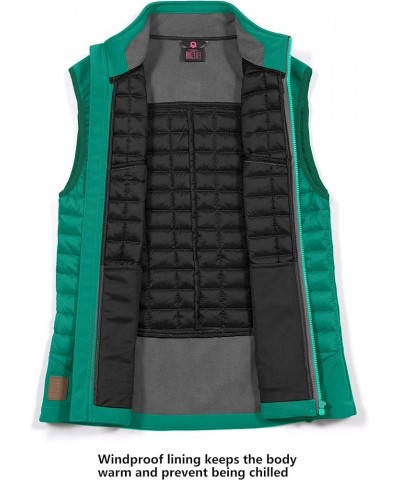 Women's Lightweight Puffer Vest, Warm Outdoor Sleeveless Jacket for Hiking Travel Running Golf Green $19.60 Vests