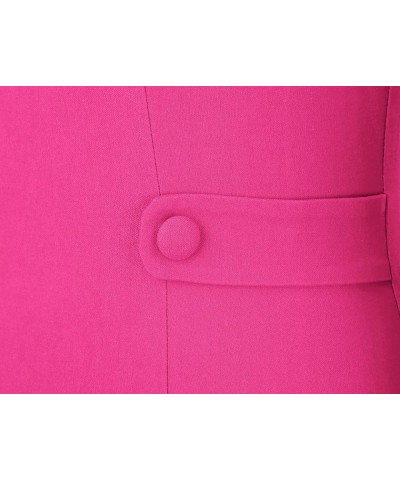 Women's 1950s Retro 3/4 Sleeve V Neck Midi Sheath Vintage Cocktail Work Pencil Dresses Hot Pink $19.96 Dresses